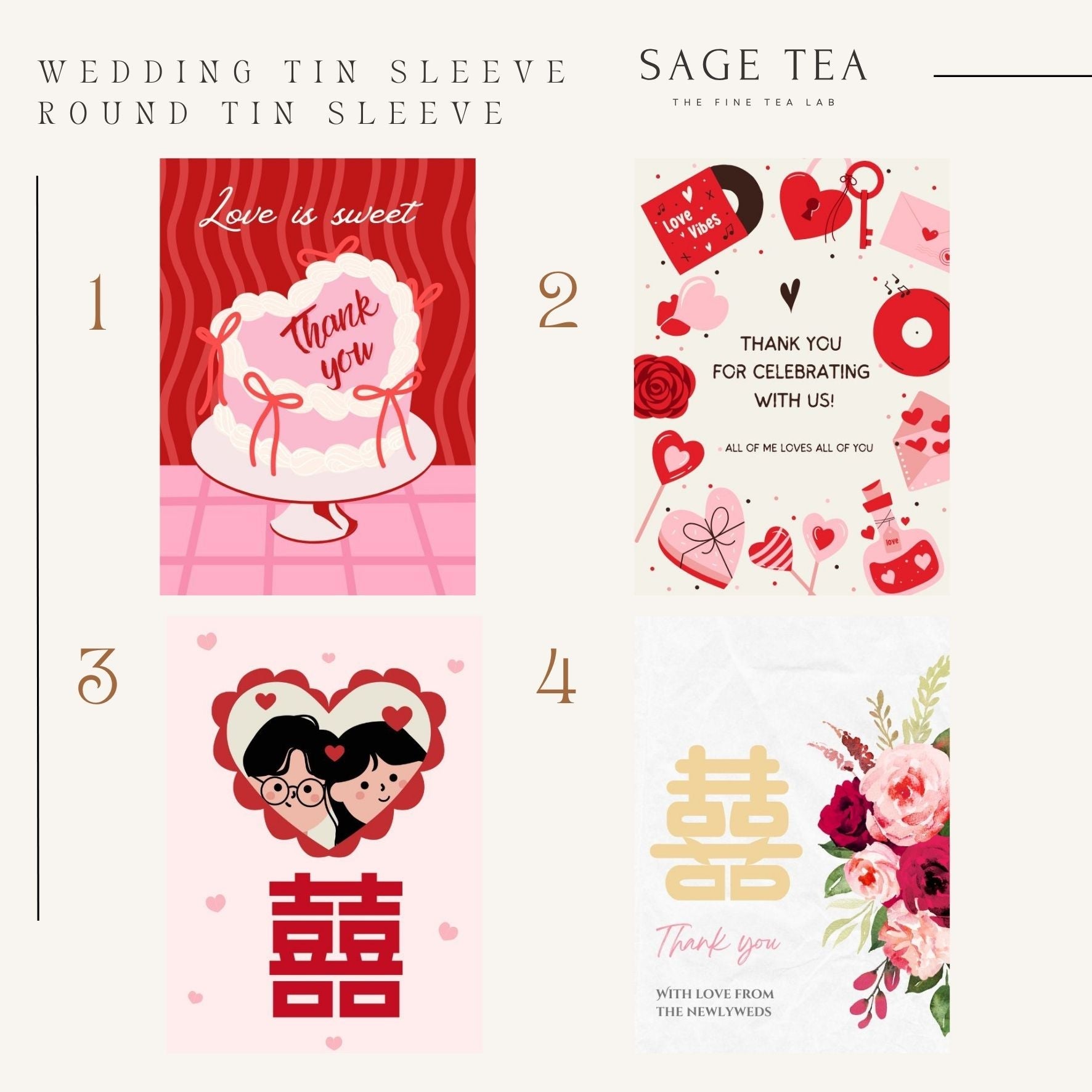 2026 💒婚禮回禮禮盒系列|客製化婚禮小禮・囍字婚禮茶罐(Wedding Favours / 婚禮小物) - SAGE TEA