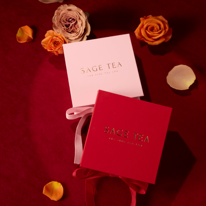【婚禮回禮小禮物推薦】SAGE TEA 蝴蝶結燙金禮盒 |客製化DIY禮盒設計 - SAGE TEA