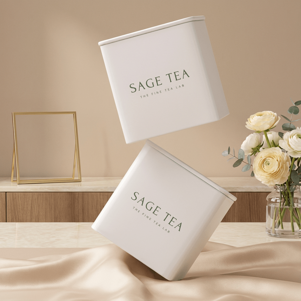精緻婚禮回禮🎁 SAGE TEA | THE FINE TEA LAB - 雙雙對對，心心相印 限定米白色小方罐 自選組合 - SAGE TEA